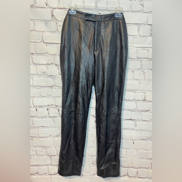Margaret Godfrey Pants - VINTAGE MARGARET GODFREY LEATHER PANTS BLACK SIZE 8